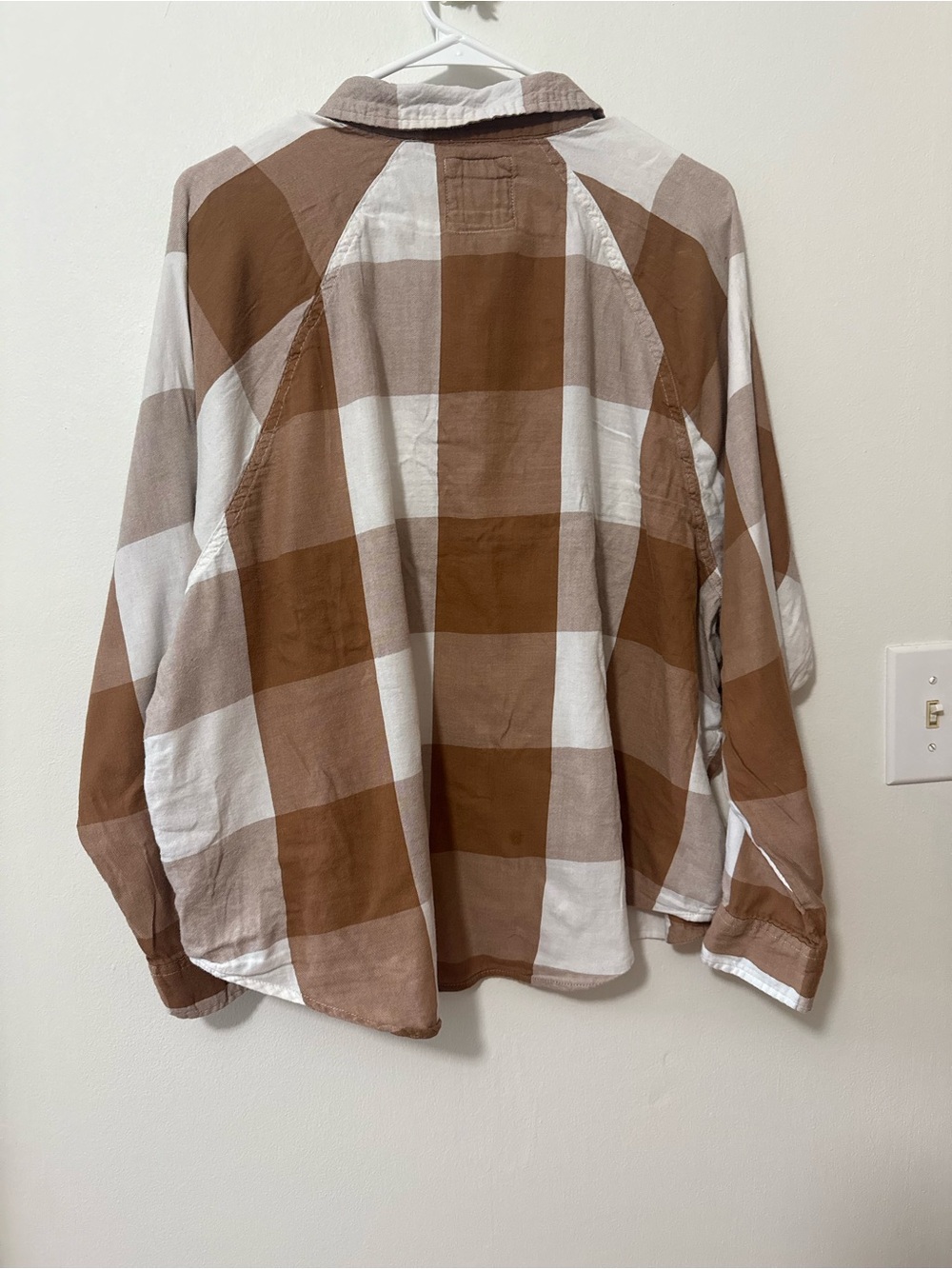 SO Brown and White Oversized Check Button-Down Shirt - Picture 4 of 6